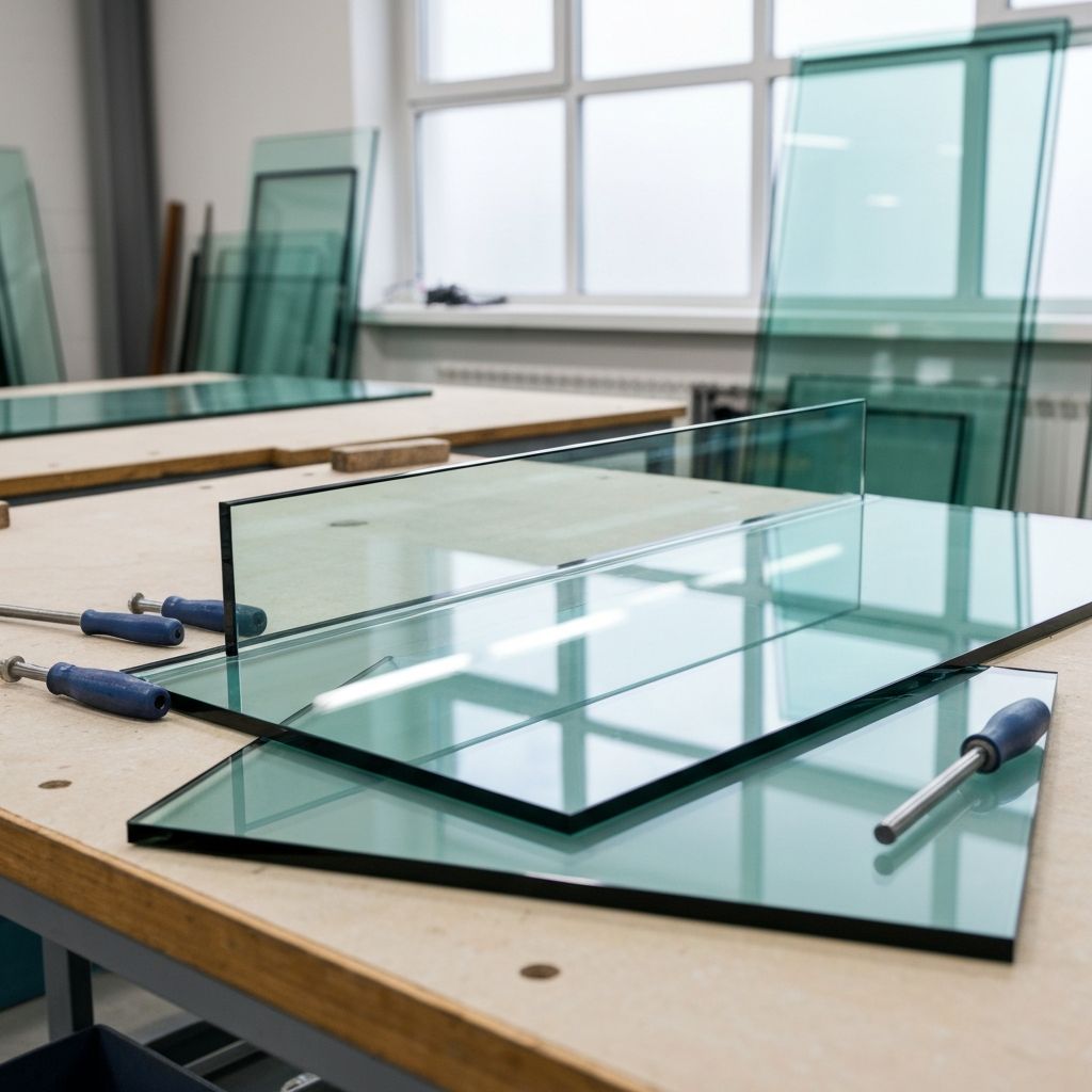 Double glazed sealed glass unit being prepared