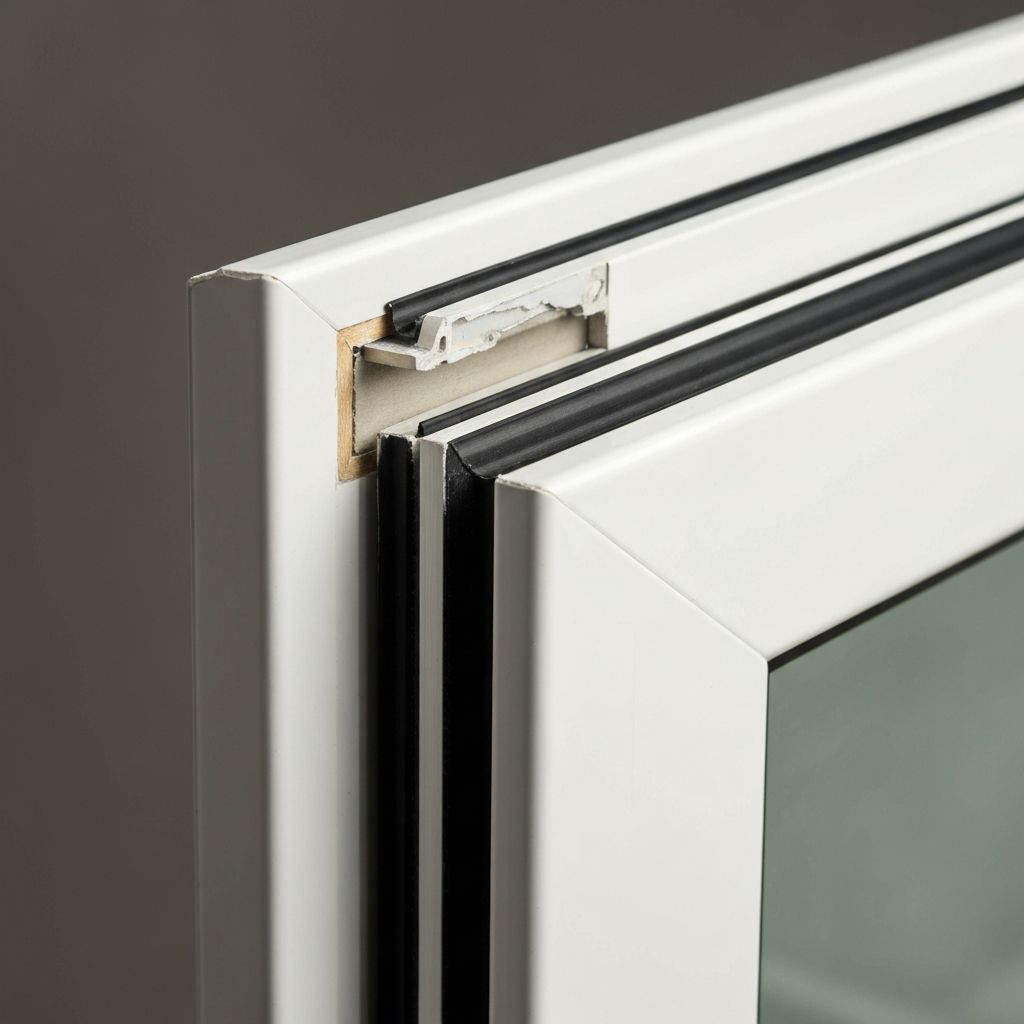 uPVC window frame seal repair in progress